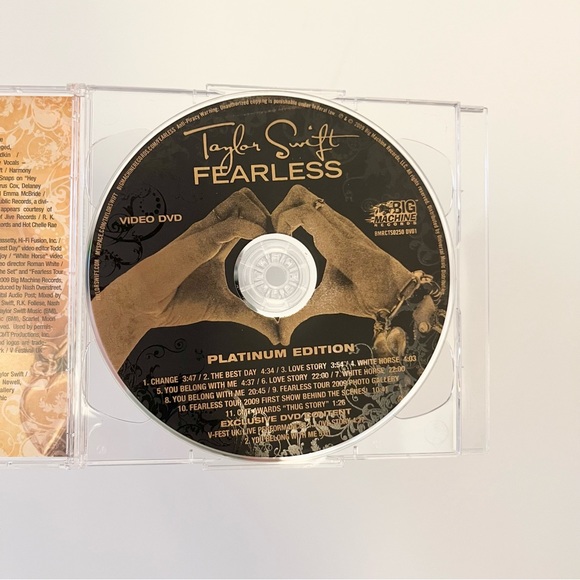 Taylor Swift Fearless Platinum Edition VIDEO DVD ONLY NO AUDIO CD w Case - Picture 5 of 6